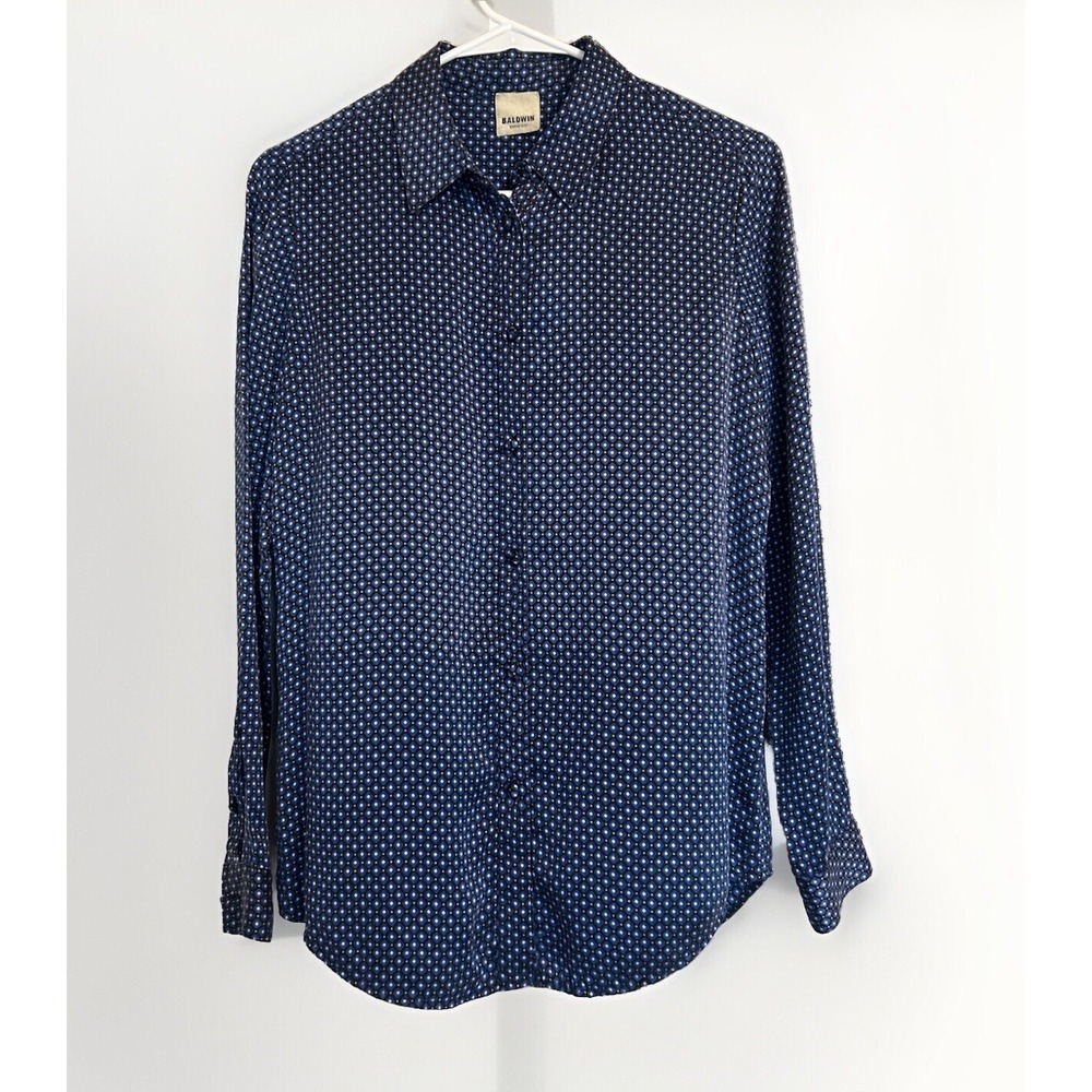 Baldwin‎ BLDWN Kansas City 100% Silk Button Front Shirt XS Geometric Print